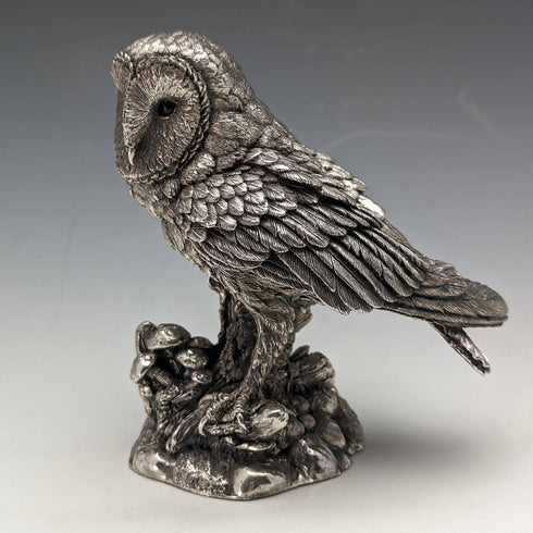UK Country Artists Owl Sterling Silver Sculpture Figurine